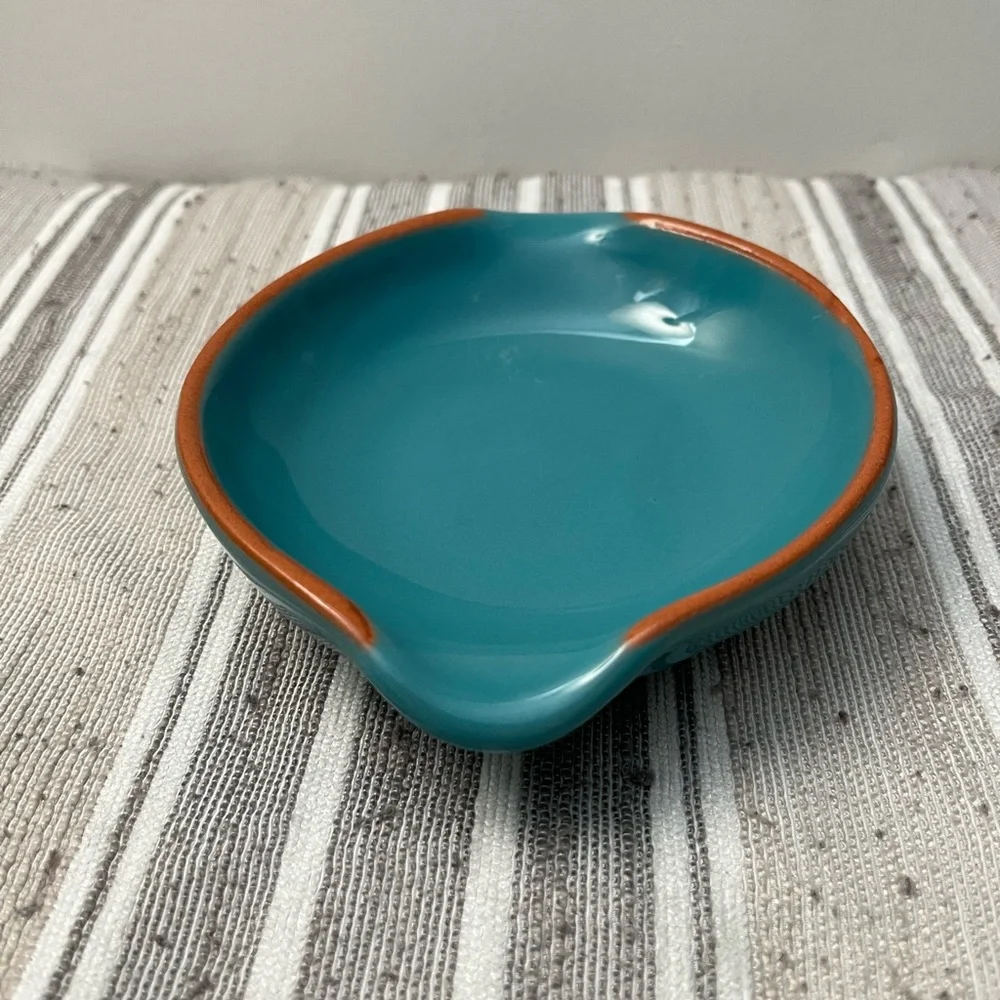 Pier 1 Teal and Brown Ceramic Bowl